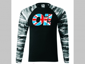 British Oi! pánske tričko (nie mikina!!) s dlhými rukávmi vo farbe " metro " čiernobiely maskáč gramáž 160 g/m2 materiál 100%bavlna